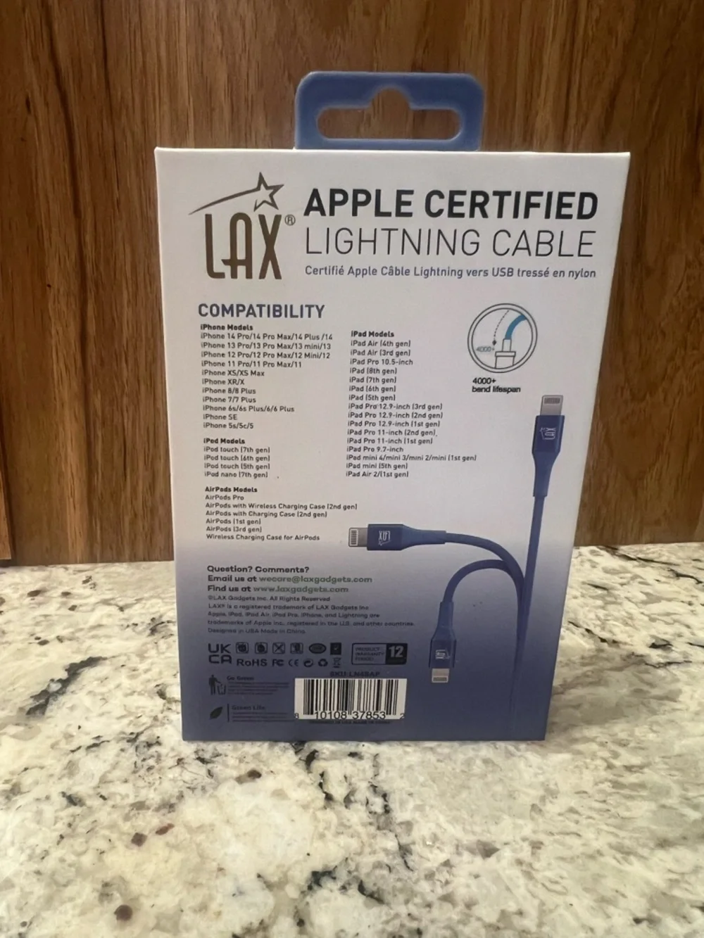 Apple-Certified Lightning Cable - Blue (4ft/1.2m)
